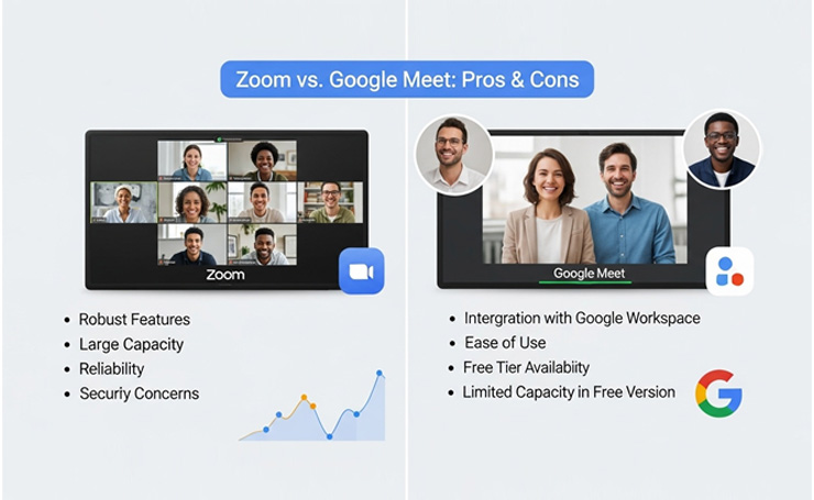 Zoom vs Google Meet: Pros & Cons