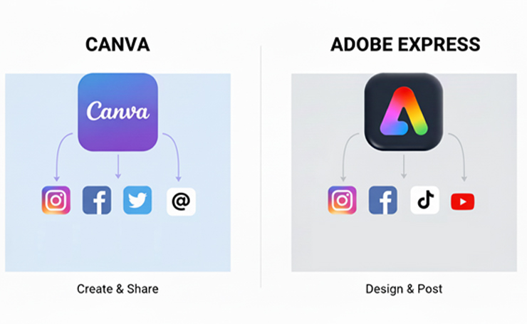 Canva vs Adobe Express for Social Media