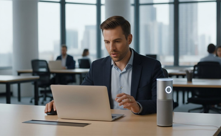 man working on laptop